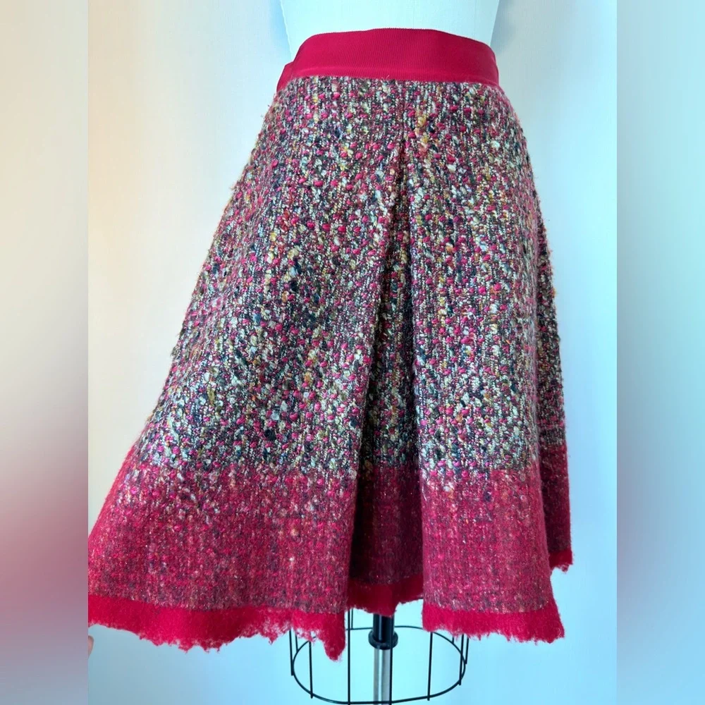 Alberta Ferretti Multicolor Tweed A-Line Skirt USA size 4